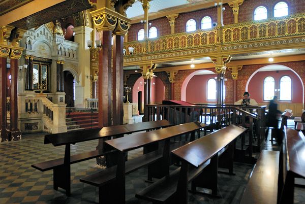 Inside a historic church in Krakow Poland during the day