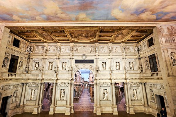 Interior view of Teatro Olimpico in Vicenza Italy
