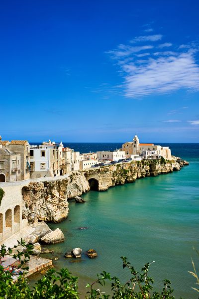 Vieste Gargano. Apulia Puglia Italy. Cape San Francesco and San Francesco church