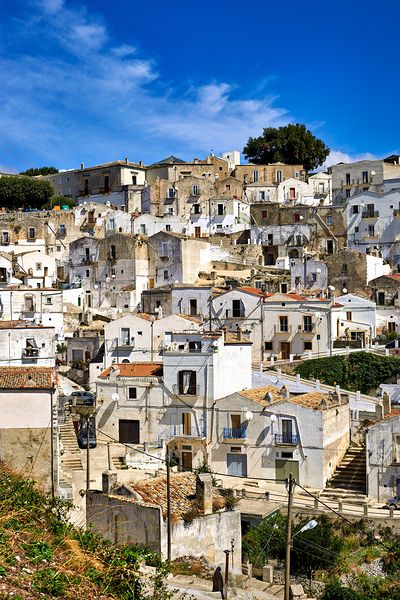 Apulia Puglia Gargano Italy. Monte SantAngelo townscape