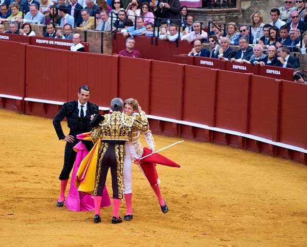 ANDALUSIA SPAIN. Bullfight in Seville Arena