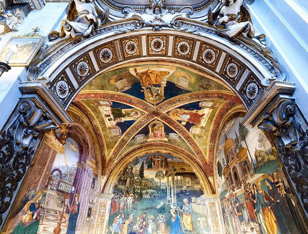 Spello Umbria Italy. Baglioni Chapel frescoed by Pinturicchio in Santa Maria Maggiore Church