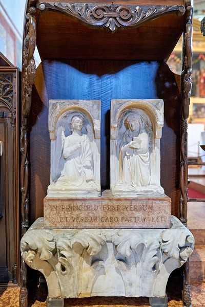 Verona Veneto Italy. The Basilica of San Zeno. Bas relief
