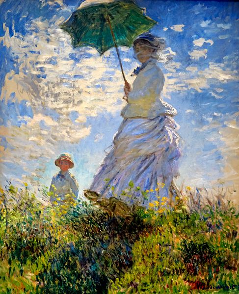 Claude Monet - Woman with a Parasol. Madame Monet and Her Son - 1875