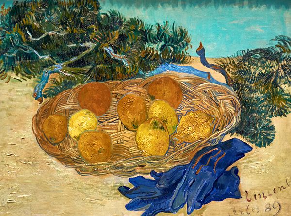 Vincent Van Gogh - Still Life of Oranges and Lemons with blue Gloves - 1889