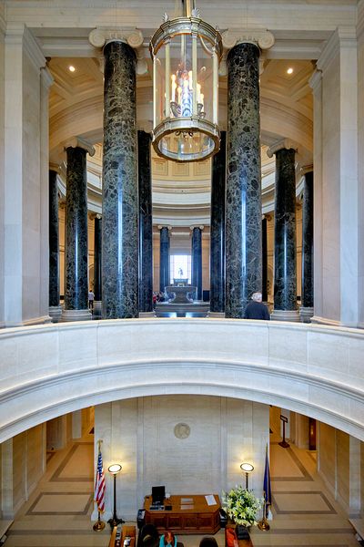 The central rotunda in the West Wing of the National Gallery of Art in Washington D.C.