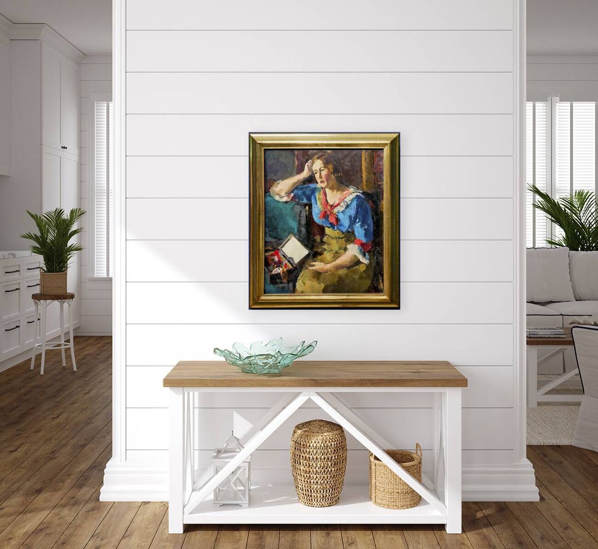 Egon Schiele - Seated Woman in a Blue House 1912 - Belvedere Museum Vienna Austria