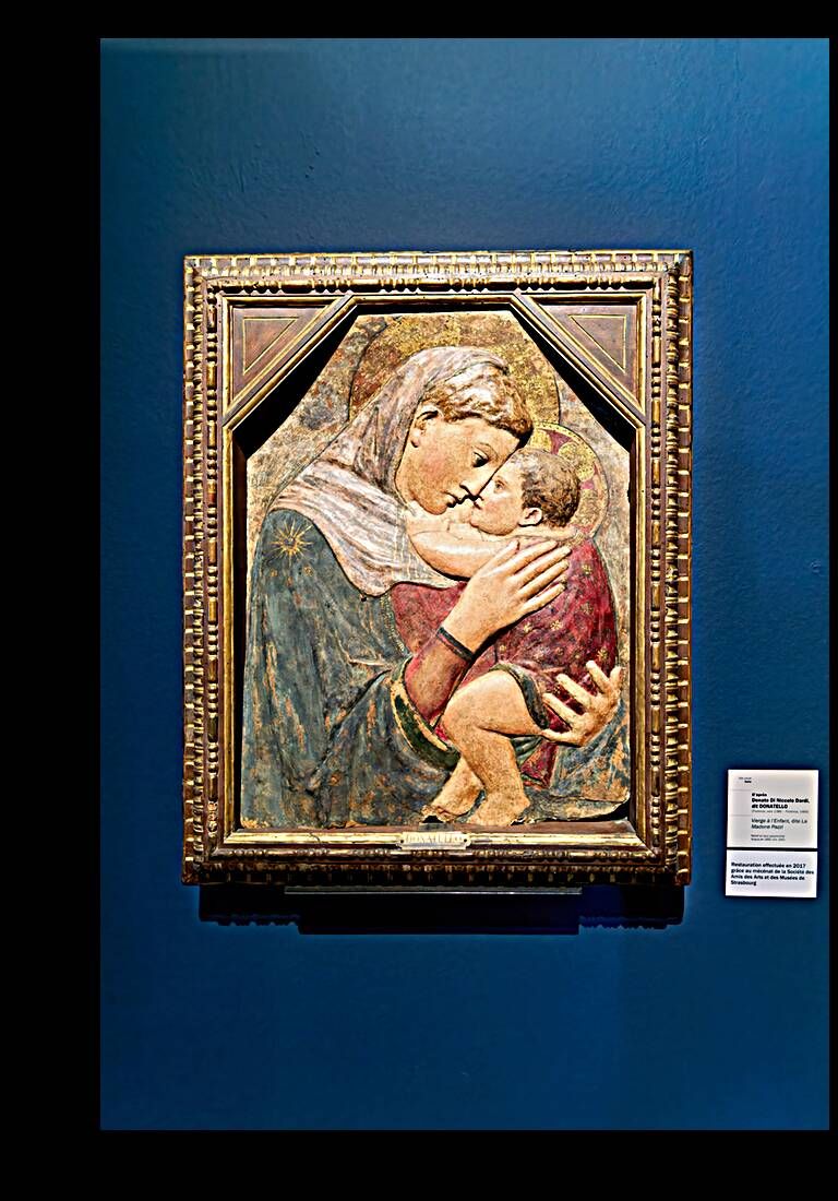 Strasbourg Alsace France. Fine Arts Museum at Palais Rohan. Donatello. Madonna and Child