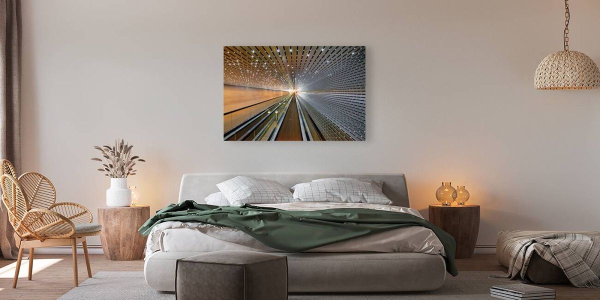 The walkway connecting East and West Buildings of the National Gallery of Art. Washington D.C.