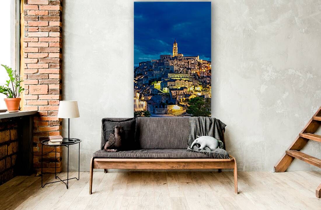 Matera Basilicata Italy. Cityscape. I sassi di Matera at sunset