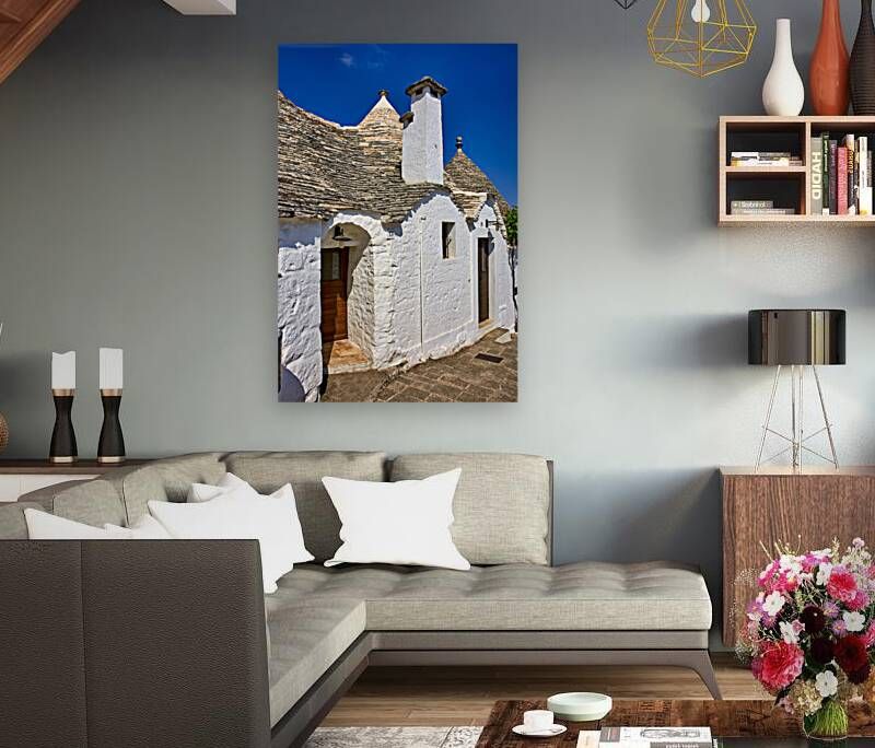 Apulia Puglia Italy. Alberobello. Trulli: traditional Apulian dry stone huts with a conical roof.