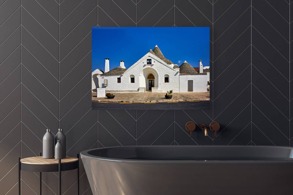 Apulia Puglia Italy. Alberobello. Trulli: traditional Apulian dry stone huts with a conical roof. Trullo Sovrano