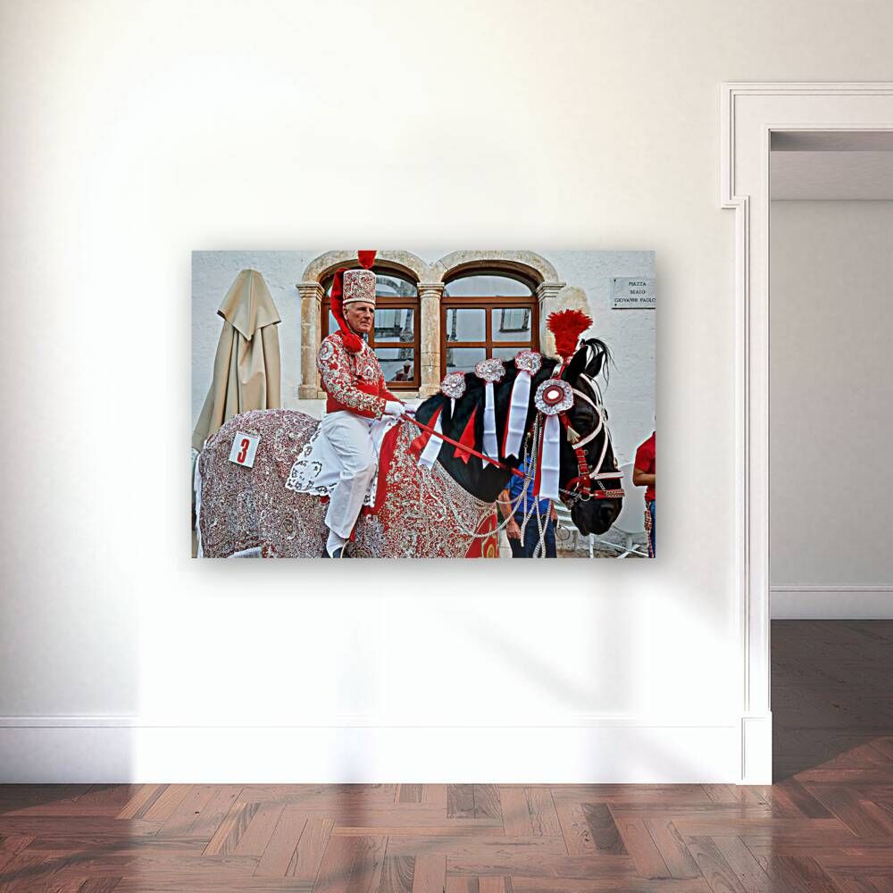 Apulia Puglia Italy. Ostuni. Festival of Saint Orontius. The cavalcata a procession of horses in the streets of the town