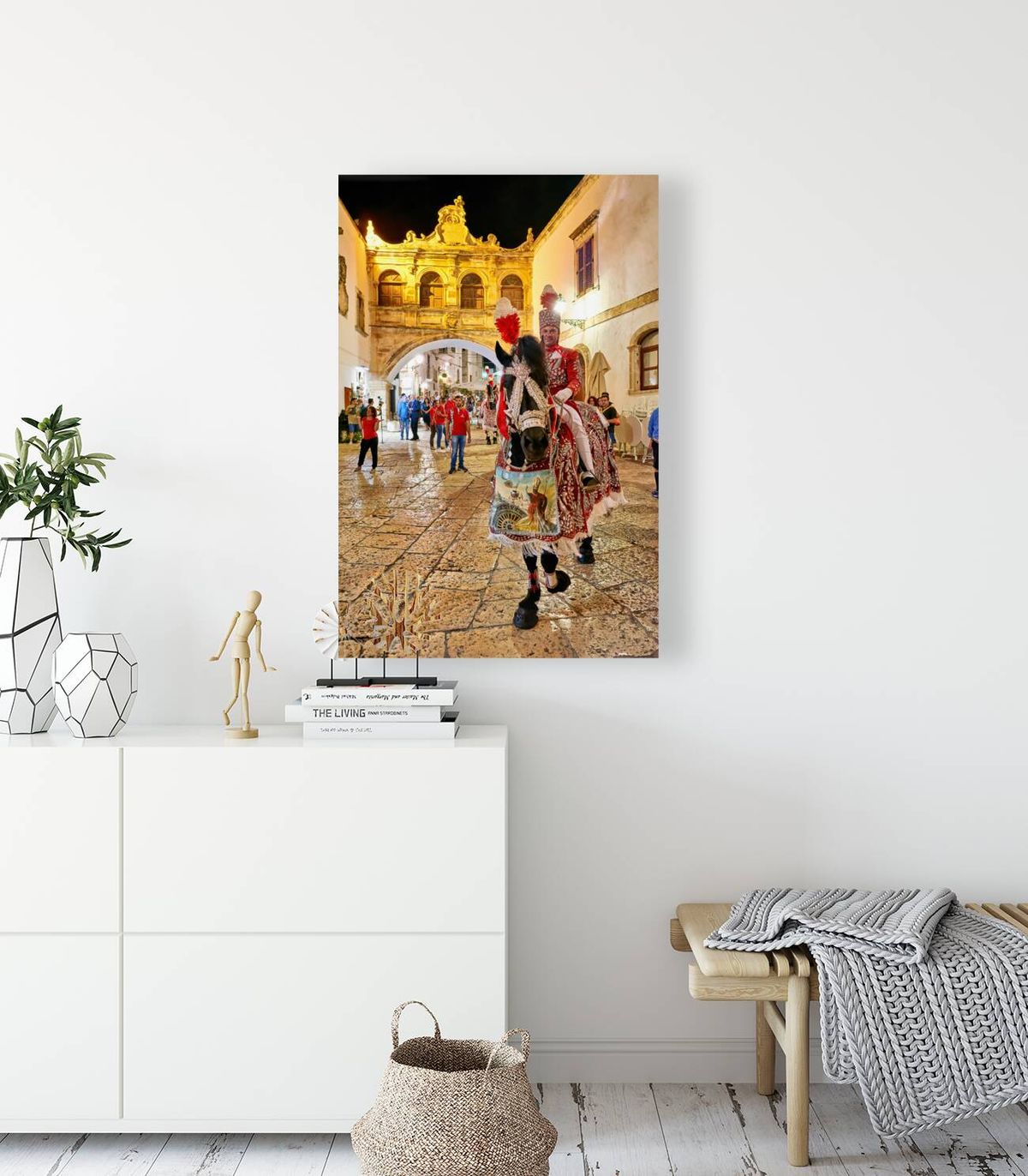 Apulia Puglia Italy. Ostuni. Festival of Saint Orontius. The cavalcata a procession of horses in the streets of the town