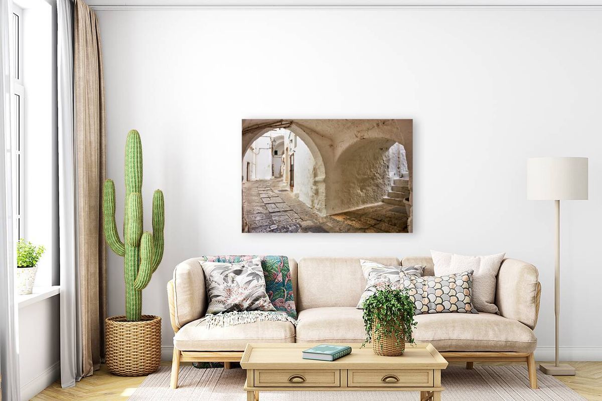 Apulia Puglia Italy. Ostuni. The white town. The narrow alleys of the old town