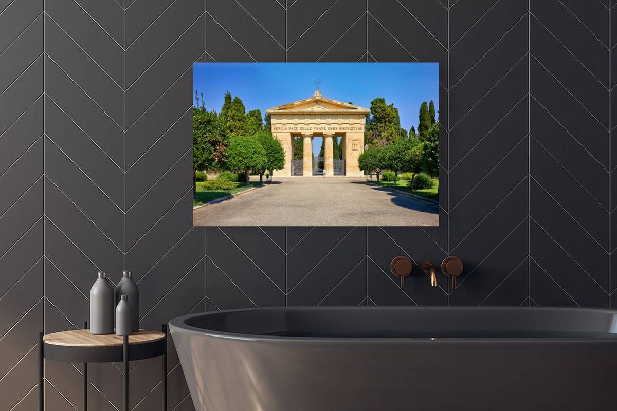 Apulia Puglia Salento Italy. Lecce. The entrance of the cemetery