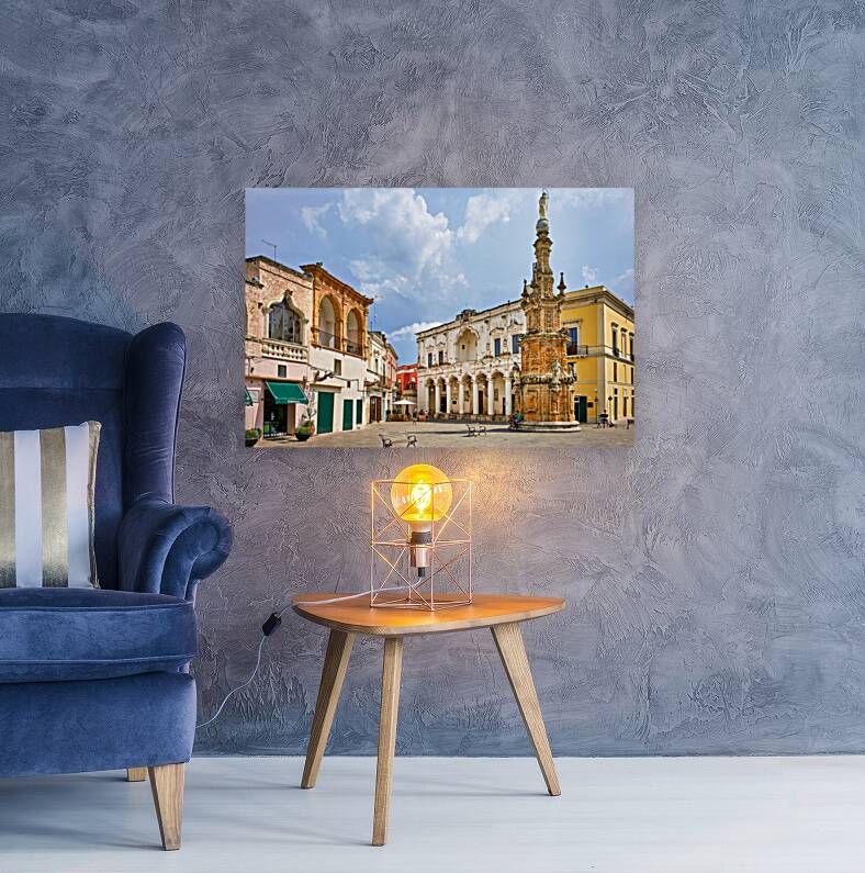 Salento. Apulia Puglia Italy. Nardò. Salandra square. 18th century column