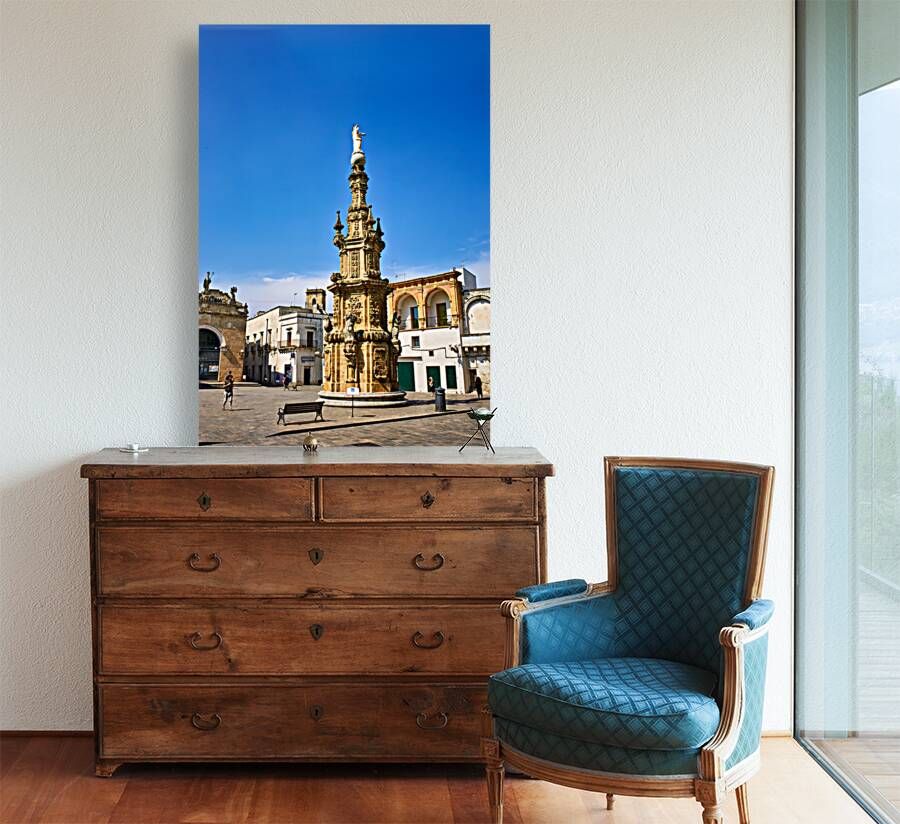 Salento. Apulia Puglia Italy. Nardò. Salandra square. 18th century column