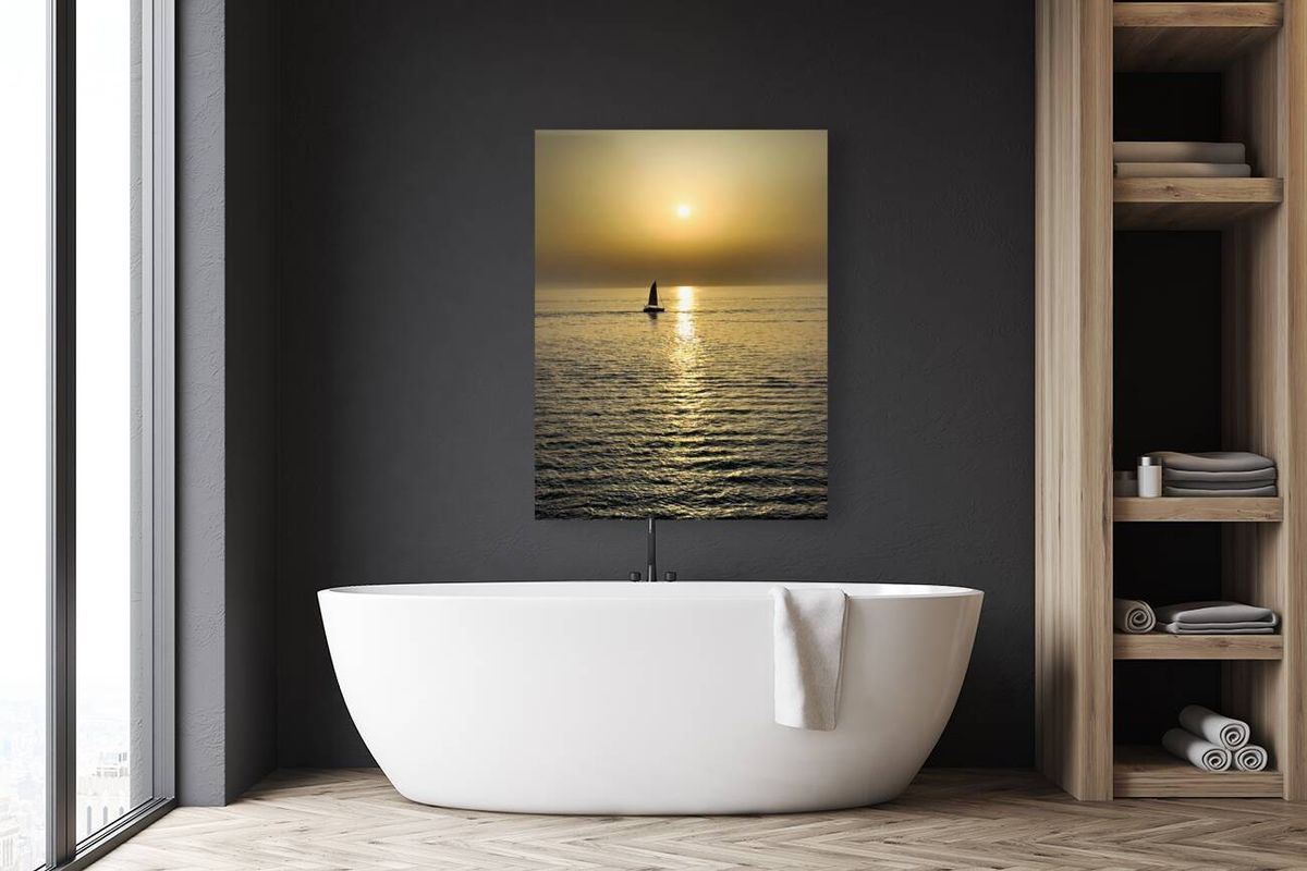 Gallipoli Puglia Salento Italy. Sailing boat at sunset