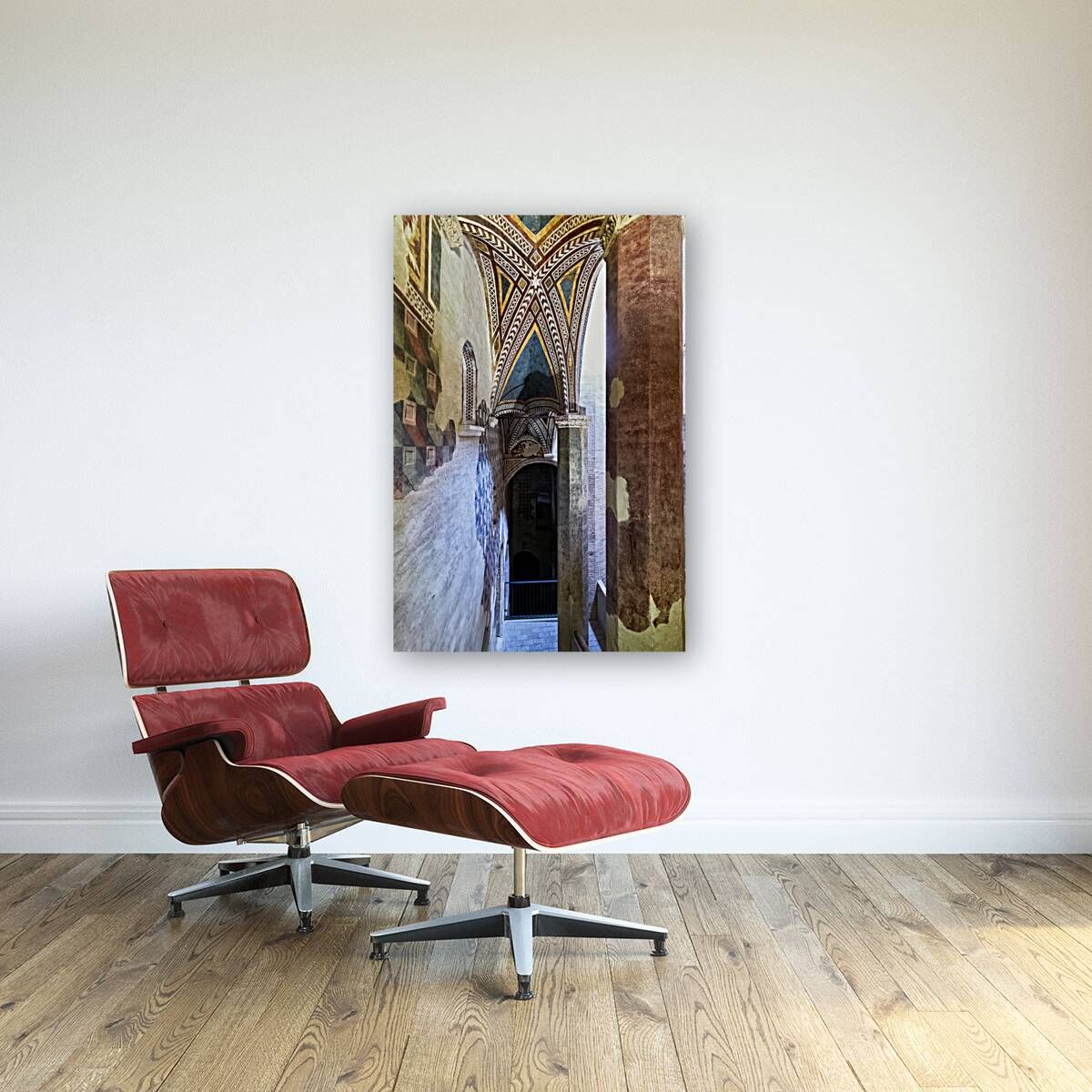 Foligno Umbria Italy. Frescoes at Trinci Palace Palazzo Trinci a patrician residence and museum.