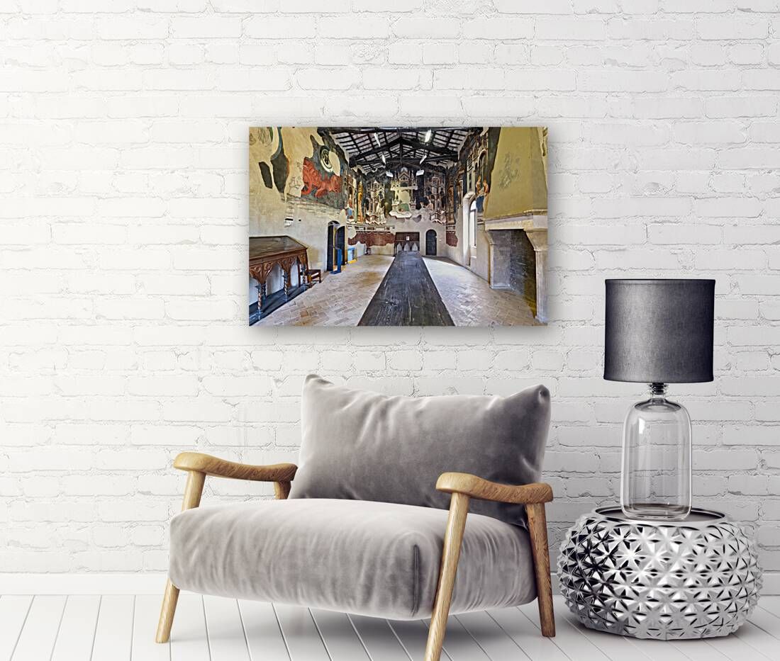 Foligno Umbria Italy. Frescoes at Trinci Palace Palazzo Trinci a patrician residence and museum.