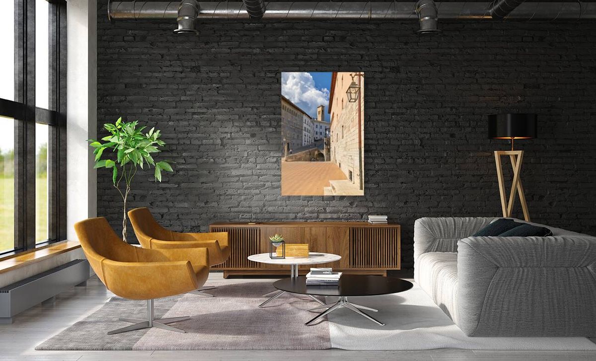 Spoleto Umbria Italy. Piazza del Duomo the theatre and Chiesa di SantEufemia