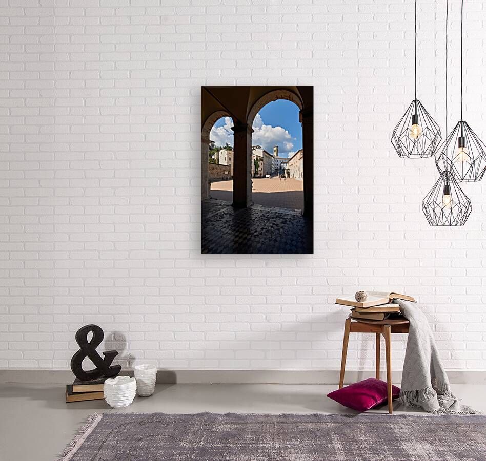 Spoleto Umbria Italy. Piazza del Duomo the theatre and Chiesa di SantEufemia