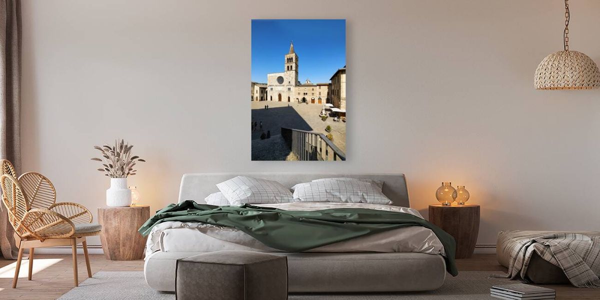 Bevagna Umbria Italy. San Michele Arcangelo church in San Silvestro square