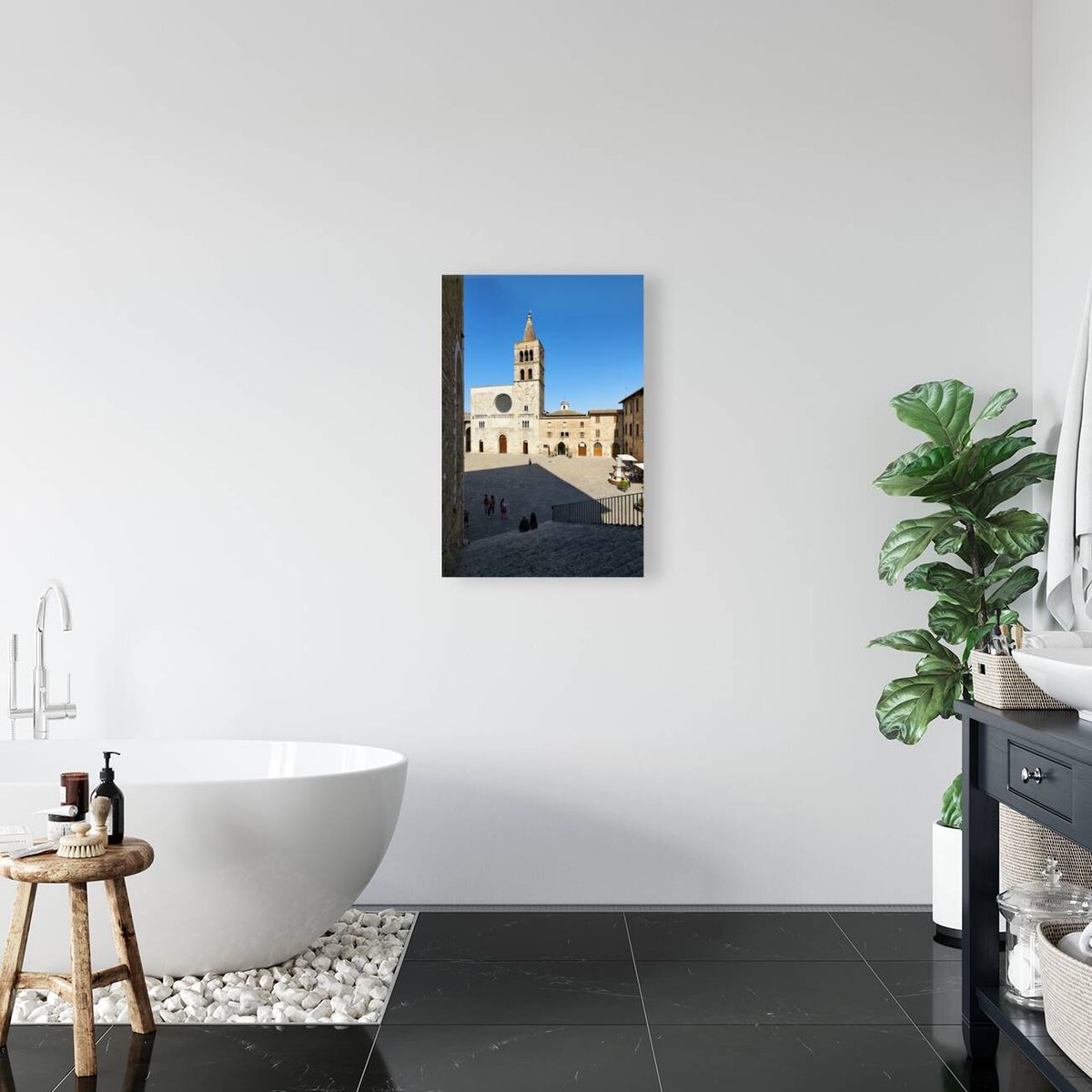 Bevagna Umbria Italy. San Michele Arcangelo church in San Silvestro square