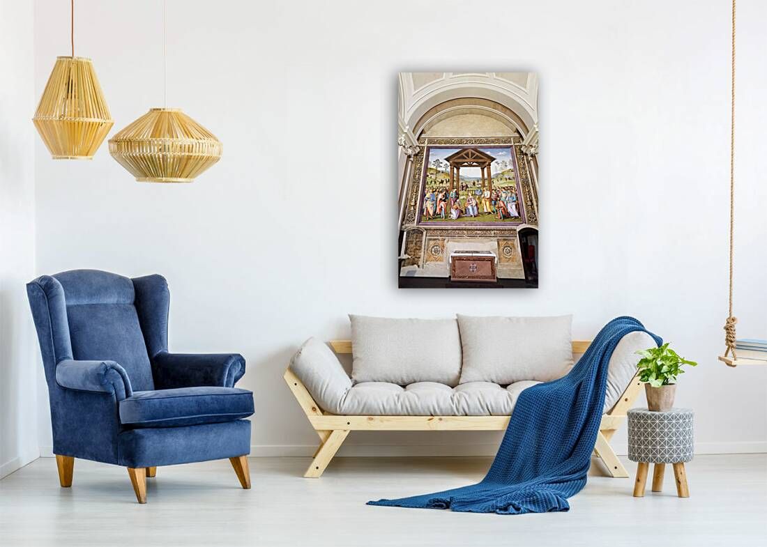 Città della Pieve Umbria Italy. Santa Maria dei Bianchi church. Adoration of the Magi fresco by Perugino