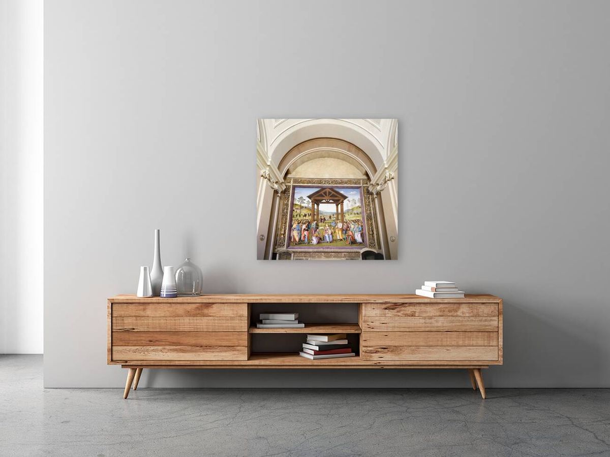 Città della Pieve Umbria Italy. Santa Maria dei Bianchi church. Adoration of the Magi fresco by Perugino