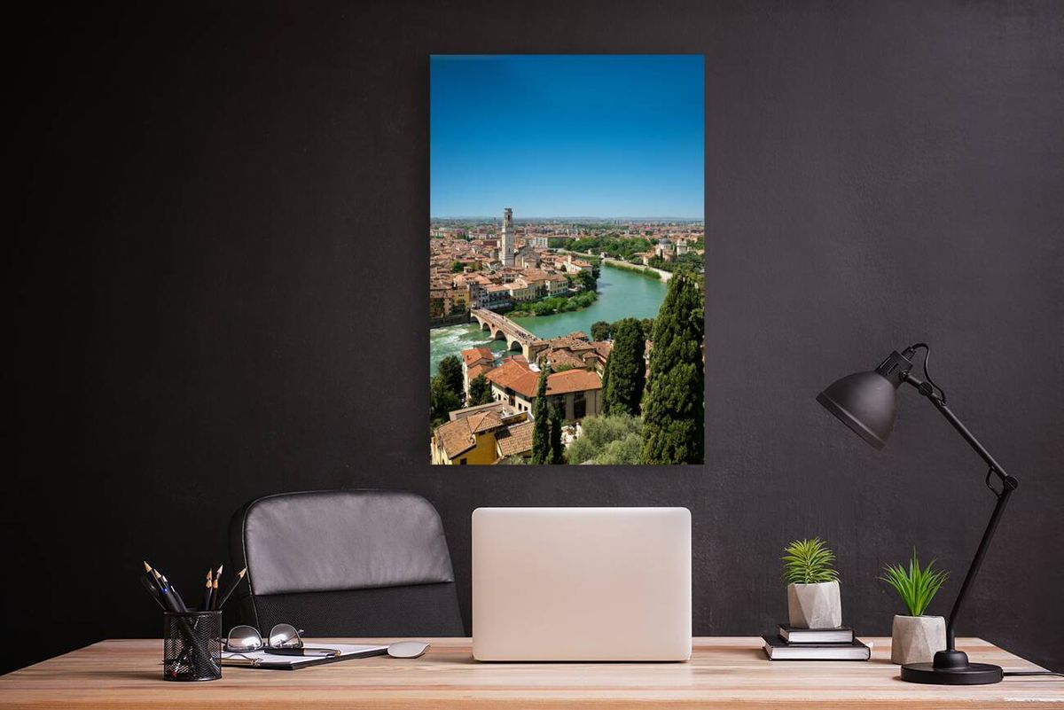 Verona Veneto Italy. Cityscape. The river Adige and Ponte Pietra Stone Bridge