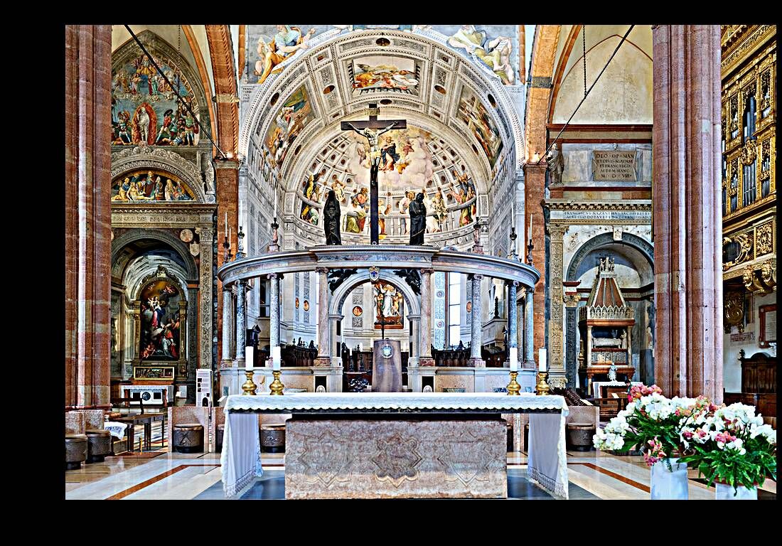 Verona Veneto Italy. Verona Cathedral Duomo di Verona. The altar