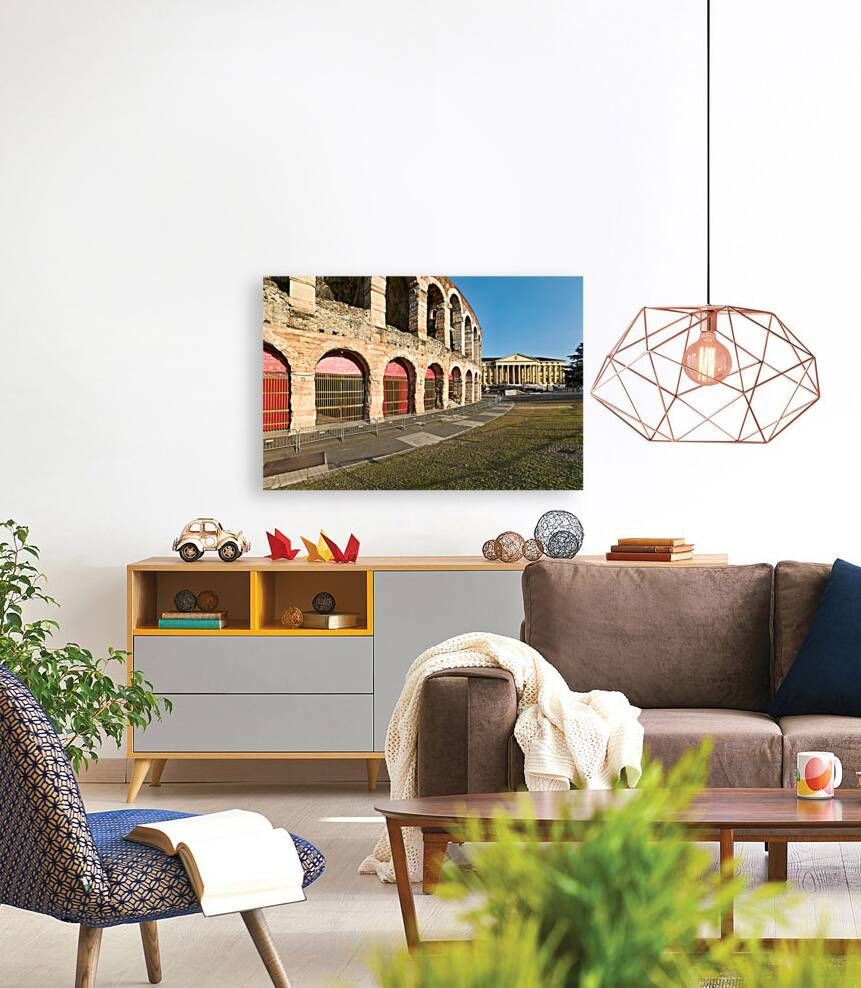 Verona Veneto Italy. The Verona Arena - Roman Amphitheatre and the Town Hall