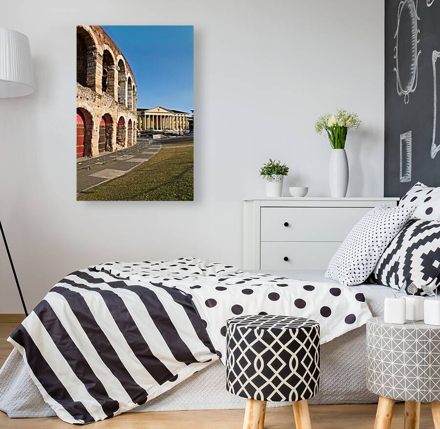 Verona Veneto Italy. The Verona Arena - Roman Amphitheatre and the Town Hall