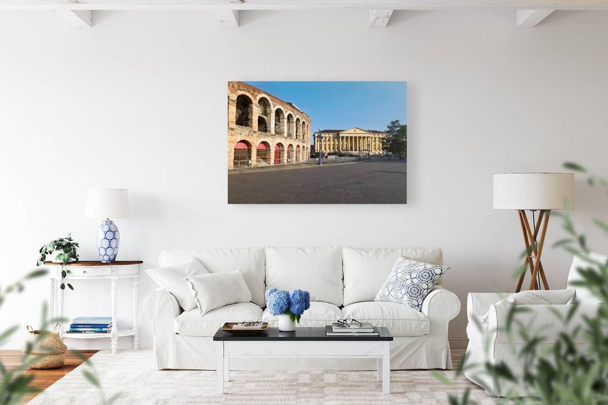 Verona Veneto Italy. The Verona Arena - Roman Amphitheatre and the Town Hall