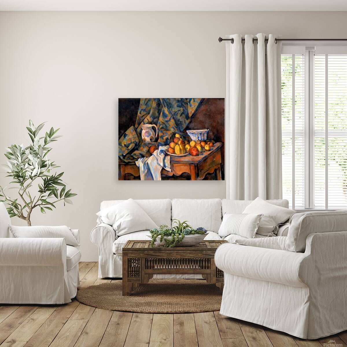 Apples and peaches on a table in Washington