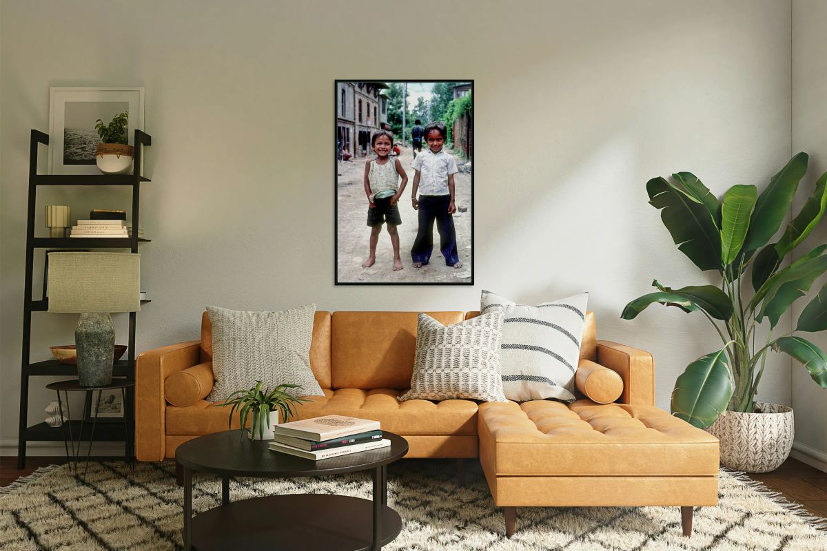 Nepal. Kathmandu. Two children