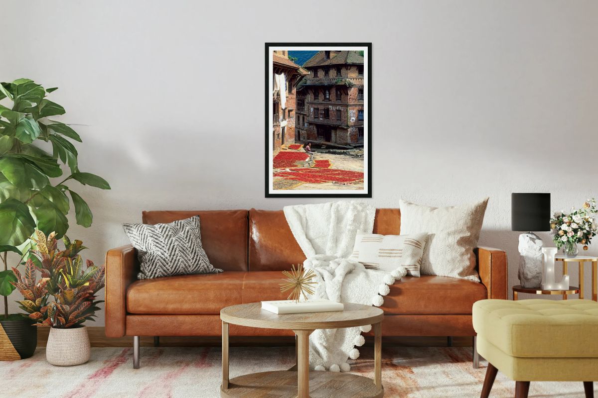 Nepal. Kathmandu. Dried red chili