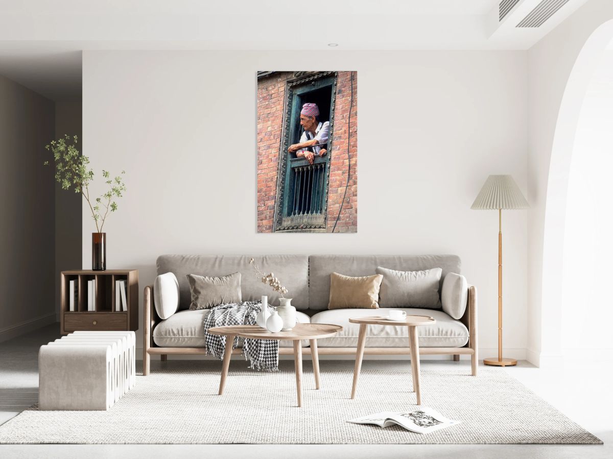 Nepal. Kathmandu. Man at a window