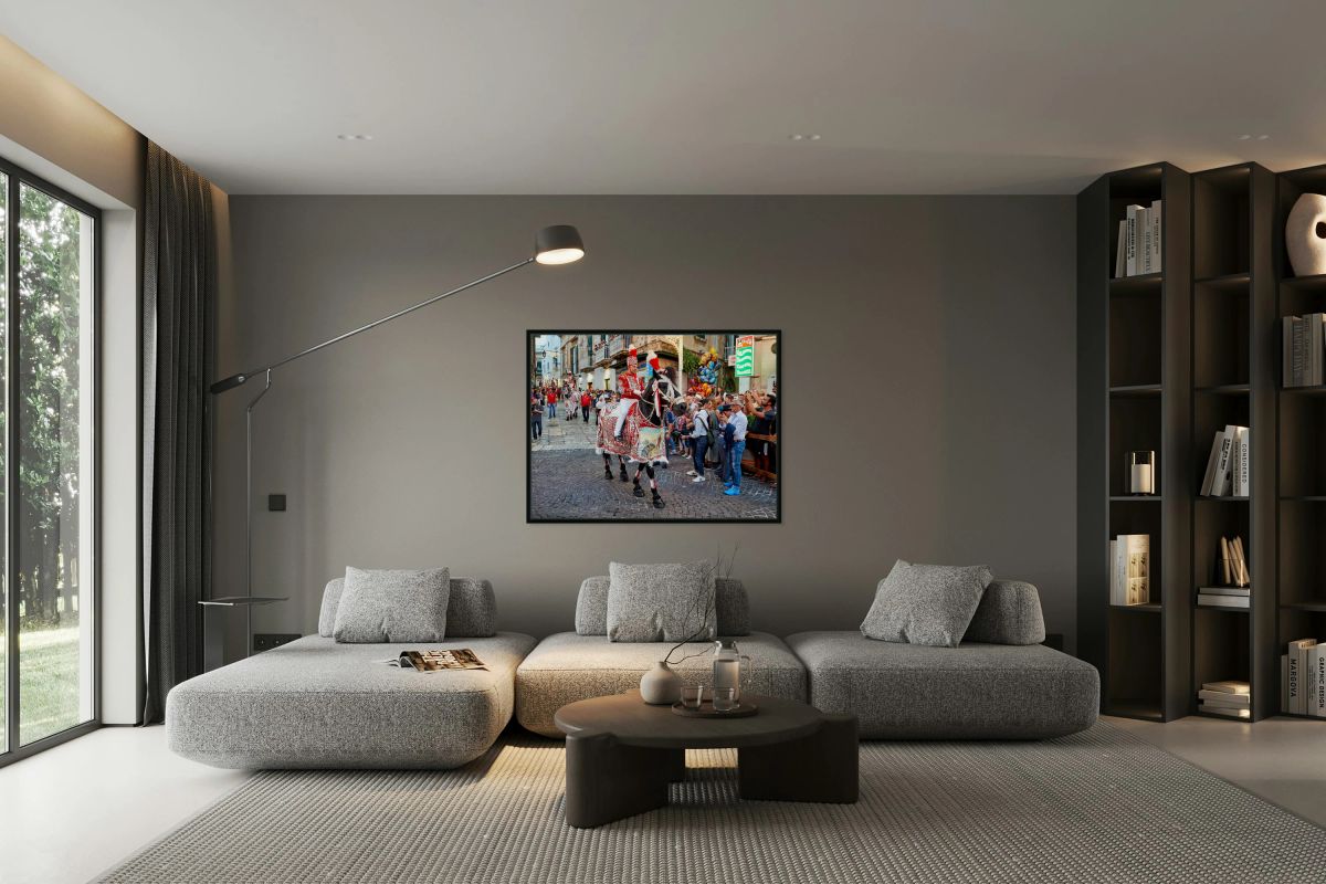 Apulia Puglia Italy. Ostuni. Festival of Saint Orontius. The cavalcata a procession of horses in the streets of the town