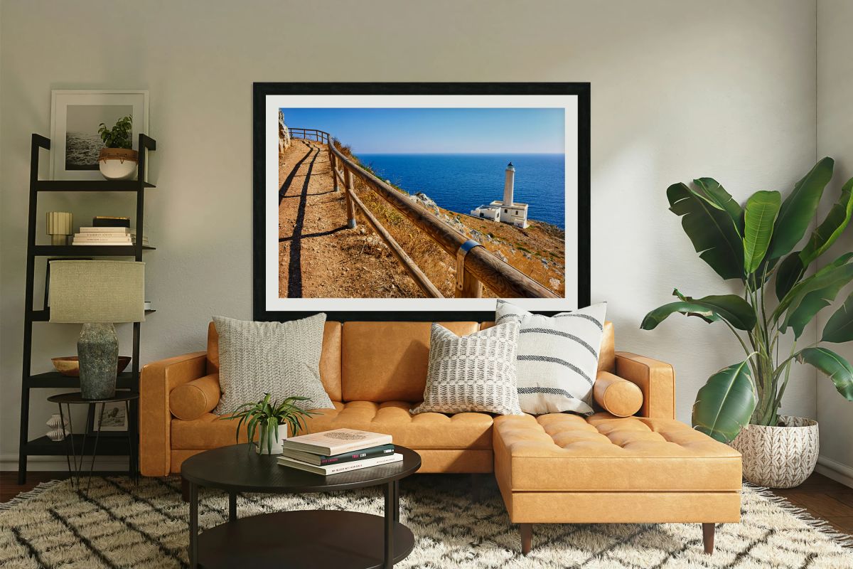 Apulia Puglia Italy. The lighthouse at Cape Palascia Capo dOtranto. The easternmost point of Italy