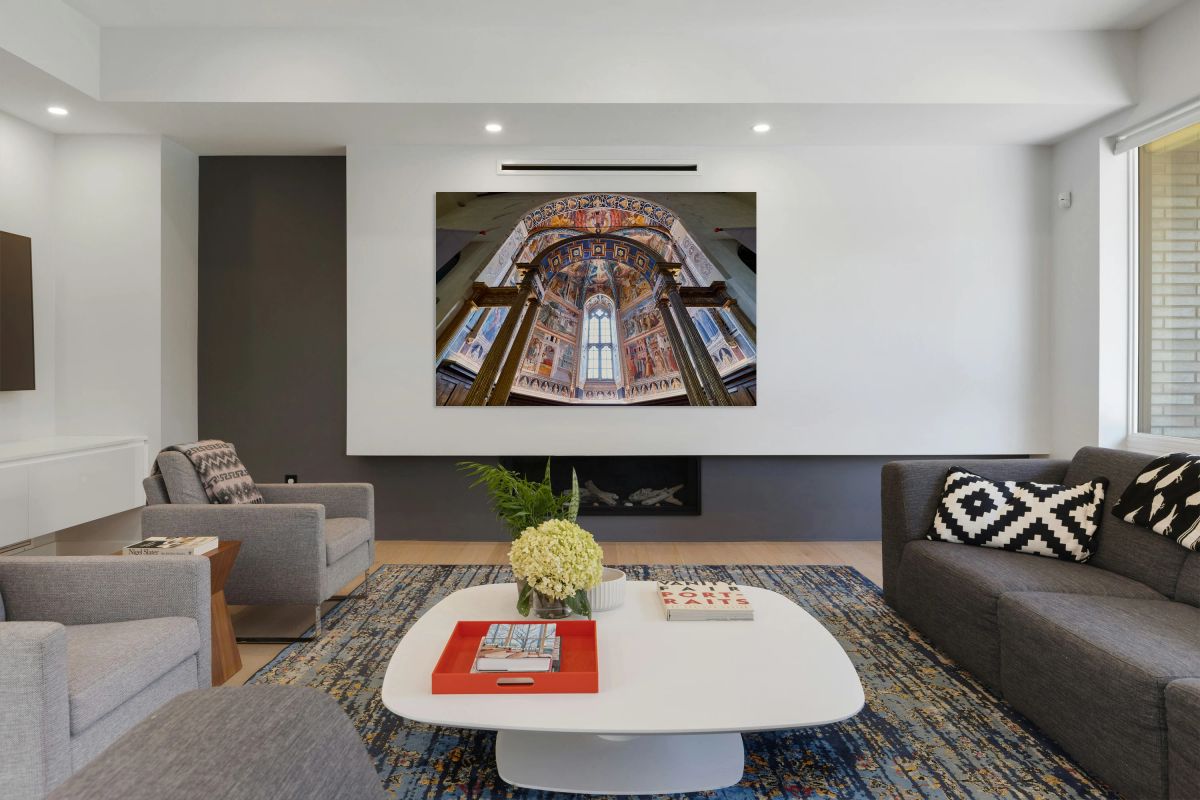 Montefalco Umbria Italy. San Francesco Church frescoed by Benozzo Gozzoli. The apse