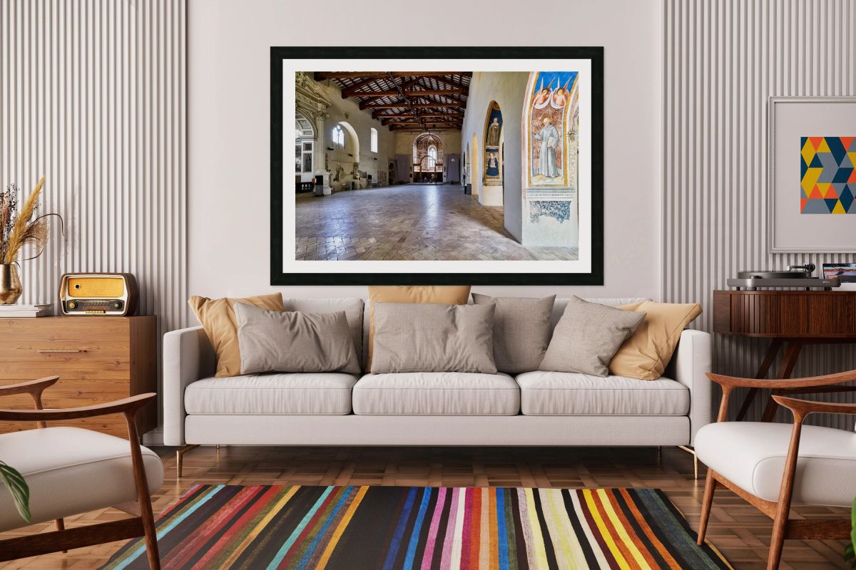 Montefalco Umbria Italy. San Francesco Church frescoed by Benozzo Gozzoli