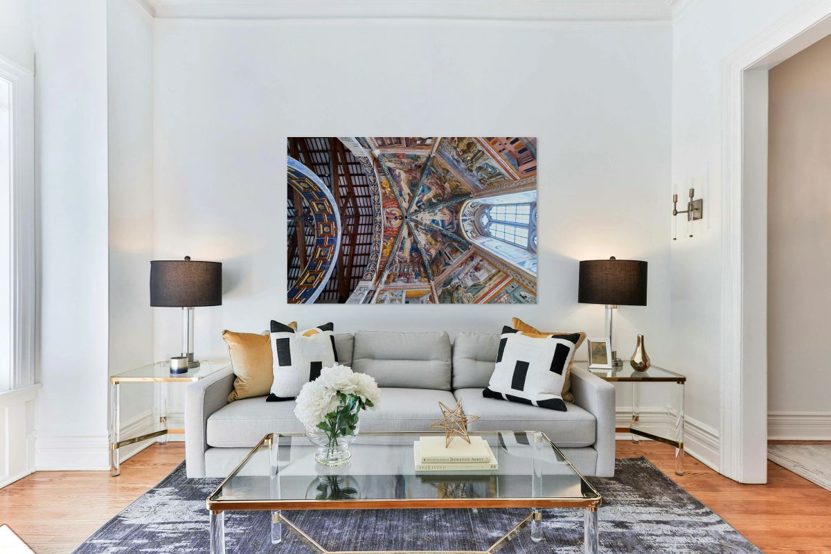 Montefalco Umbria Italy. San Francesco Church frescoed by Benozzo Gozzoli. The apse