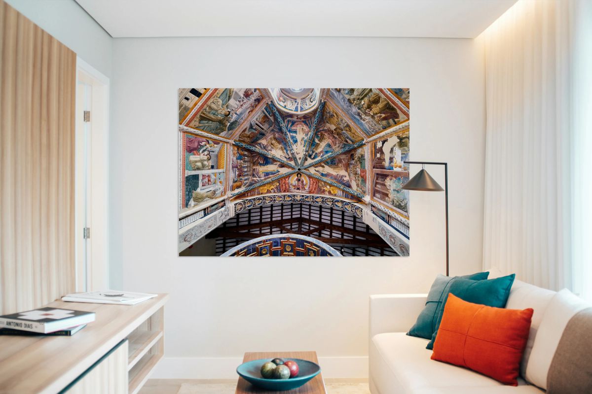 Montefalco Umbria Italy. San Francesco Church frescoed by Benozzo Gozzoli. The apse