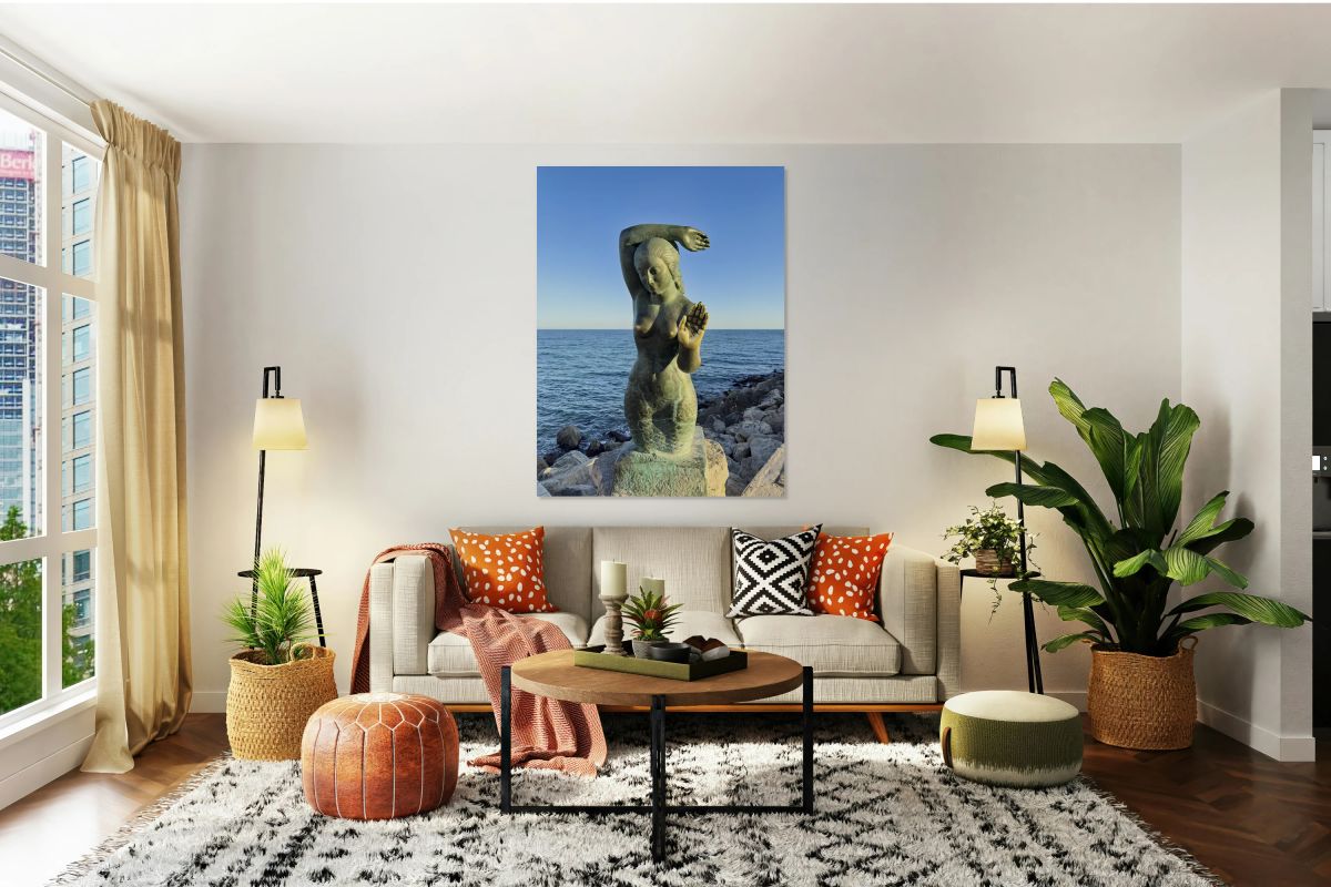 Sitges Catalunya Spain. Sculpture of the Queen of the Seas by Pedro Jimenez Corona on Mazatlans Malecon