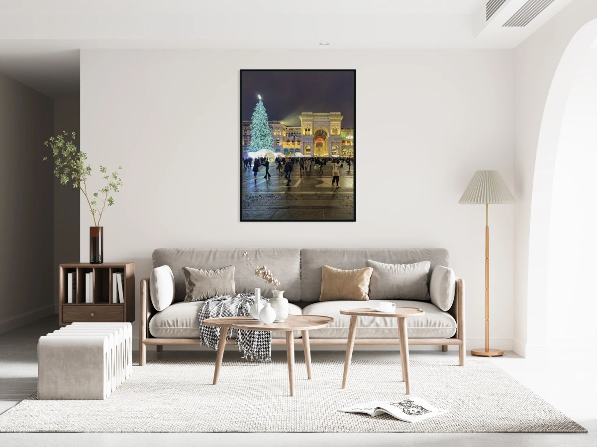 Milan. Italy. Milans Galleria Vittorio Emanuele II illuminated 