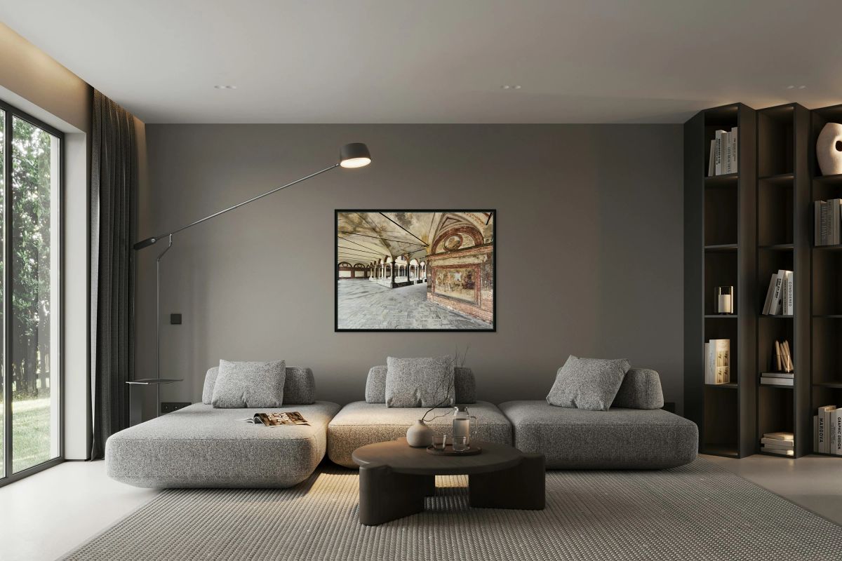 Santa Maria alla Fontana church cloister in Milan Italy with a