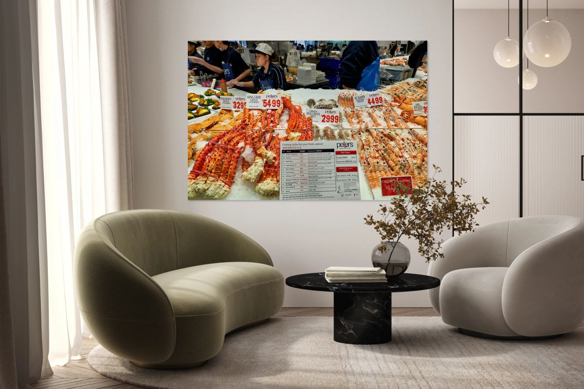 Fresh seafood display at Peters Sydney Fish Market.